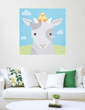 Cuadro decorativo Amigos de Granero IV técnica mixta Cuadros Jr Animales Domésticos