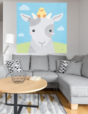 Cuadro decorativo Amigos de Granero IV técnica mixta Cuadros Jr Animales Domésticos