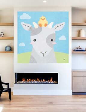 Cuadro decorativo Amigos de Granero IV técnica mixta Cuadros Jr Animales Domésticos