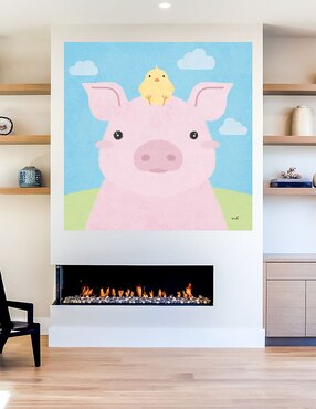 Cuadro decorativo Amigos de Granero II técnica mixta Cuadros Jr Animales Domésticos