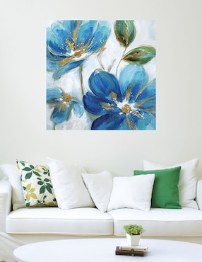 Cuadro decorativo Azules florecientes II técnica mixta Cuadros Jr Primavera