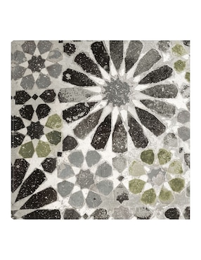 Cuadro decorativo Azulejo verde y gris Alhambra III técnica mixta Cuadros Jr Formas