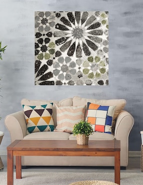 Cuadro decorativo Azulejo verde y gris Alhambra III técnica mixta Cuadros Jr Formas
