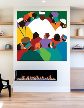Cuadro decorativo Año de regreso a África técnica mixta Cuadros Jr Gente