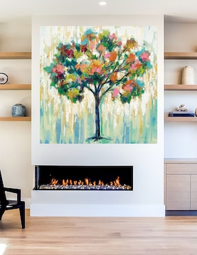 Cuadro decorativo Árbol floreciente técnica mixta Cuadros Jr Árboles