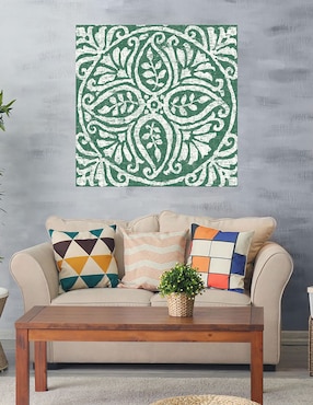Cuadro decorativo Azulejo verdeo oscuro Amadora IV técnica mixta Cuadros Jr Formas