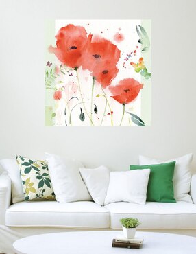 Cuadro decorativo Amapolas técnica mixta Cuadros Jr Flores