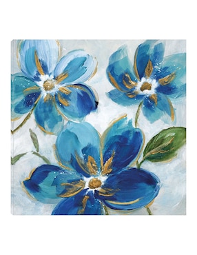 Cuadro decorativo Azules Florecientes I técnica mixta Cuadros Jr Primavera