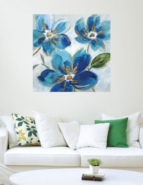 Cuadro decorativo Azules Florecientes I técnica mixta Cuadros Jr Primavera