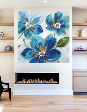 Cuadro decorativo Azules Florecientes I técnica mixta Cuadros Jr Primavera