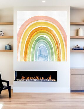Cuadro decorativo Arcoiris acuarela técnica mixta Cuadros Jr Formas