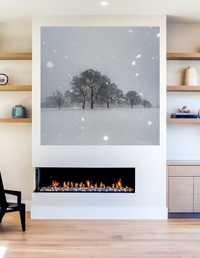 Cuadro decorativo Árboles en la nieve técnica mixta Cuadros Jr Naturaleza