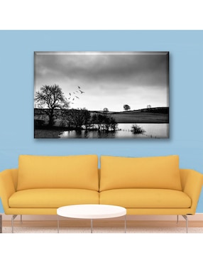 Cuadro decorativo Industria Grafica Ciento 23 Bosque blanco y negro