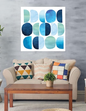 Cuadro decorativo Códigos azul técnica mixta Cuadros Jr Formas