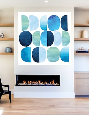 Cuadro decorativo Códigos azul técnica mixta Cuadros Jr Formas