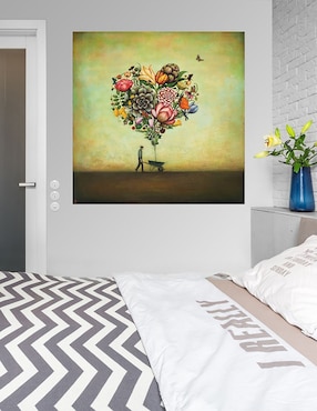 Cuadro decorativo Botanica de el Gran Corazón técnica mixta Cuadros Jr Primavera