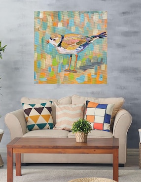 Cuadro decorativo Chorlito Costero IV técnica mixta Cuadros Jr Aves Silvestres