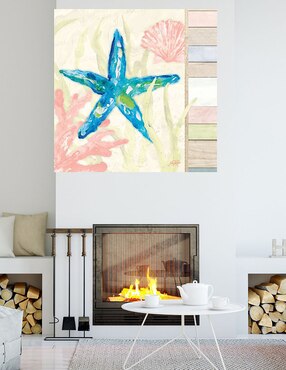 Cuadro decorativo Costa en Pastel III técnica mixta Cuadros Jr Animales Marinos