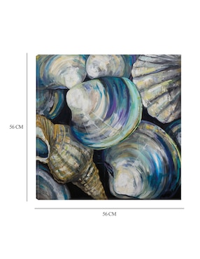 Cuadro decorativo Conchas del Key West técnica mixta Cuadros Jr Animales Marinos