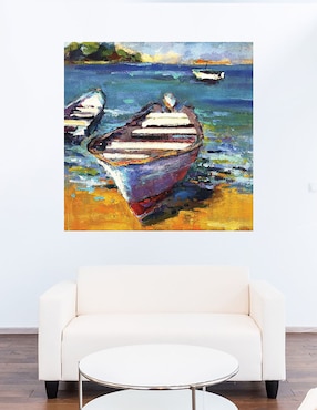 Cuadro decorativo Bote técnica mixta Cuadros Jr Playas