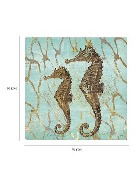 Cuadro decorativo Caballitos de mar de oro técnica mixta Cuadros Jr Criaturas Marinas