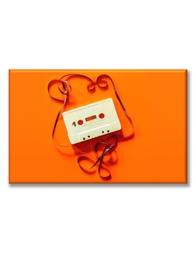 Cuadro decorativo Industria Grafica Ciento 23 cassete naranja