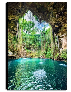 Litografía Un Toque Francés Cenote Ik-Kil Técnica Acrílico