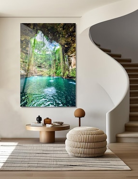 Litografía Un Toque Francés Cenote Ik-Kil técnica acrílico