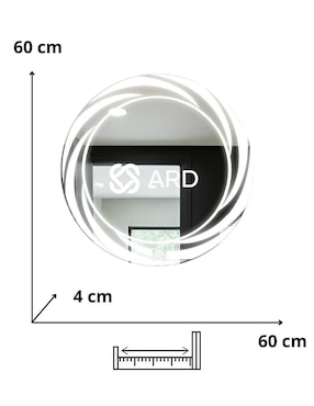 Espejo redondo Ard para baño con luz led Glanz Tornado