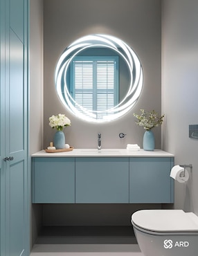 Espejo redondo Ard para baño con luz led Glanz Tornado