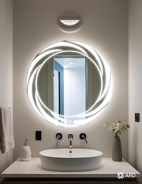 Espejo redondo Ard para baño con luz led Glanz Tornado