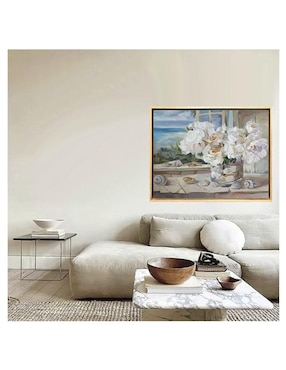 Pintura Conchas y flores técnica acrílico Lune Art Gallery Playa