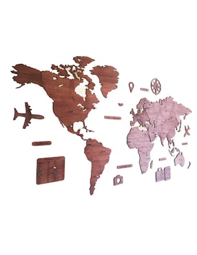 Cuadro decorativo Gift Mexico mapa de madera del mundo