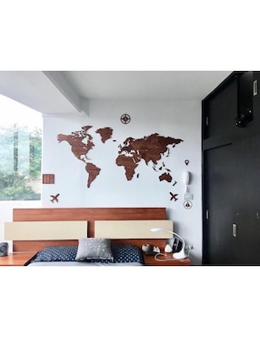 Cuadro decorativo Gift Mexico mapa de madera del mundo