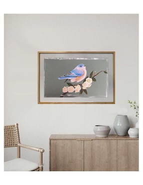 Pintura Blue Bird técnica acrílico Lune Art Gallery Pájaro