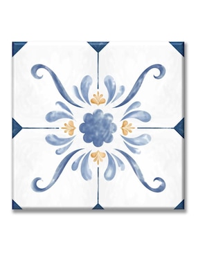 Cuadro Decorativo Industria Gráfica Ciento 23 Azulejo De Flor