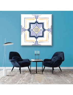 Cuadro decorativo Industria Grafica Ciento 23 Mosaico azul y dorado