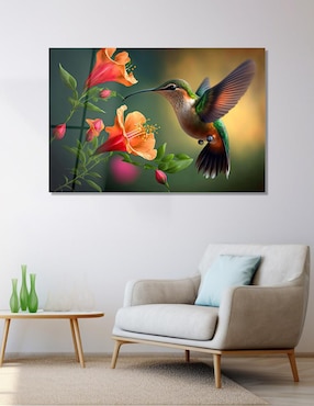 Litografía Un Toque Francés Colibrí técnica acrílico