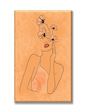 Cuadro Decorativo Industria Gráfica Ciento 23 Mujer Flor Naranja