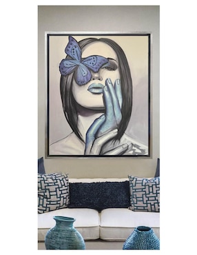 Pintura Blue Butterfly técnica acrílico Lune Art Gallery Mariposas