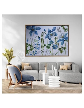 Pintura Flores Azules técnica acrílico Lune Art Gallery Flores