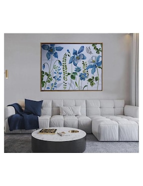 Pintura Flores Azules técnica acrílico Lune Art Gallery Flores