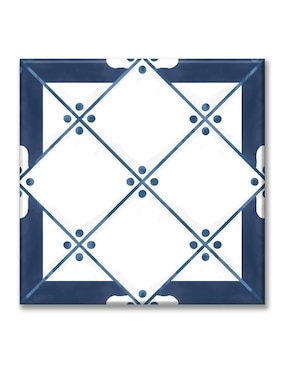 Cuadro Decorativo Industria Gráfica Ciento 23 Rombo Azul Y Blanco