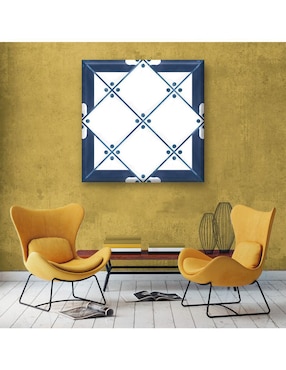 Cuadro decorativo Industria Grafica Ciento 23 Rombo azul y blanco