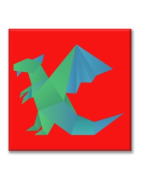 Cuadro decorativo Industria Grafica Ciento 23 Dragón origami