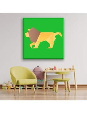 Cuadro decorativo Industria Grafica Ciento 23 León de origami