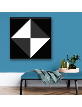 Cuadro decorativo Industria Grafica Ciento 23 Rombo blanco y negro