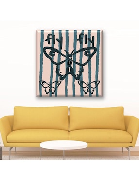 Cuadro decorativo Industria Grafica Ciento 23 Líneas arena verde