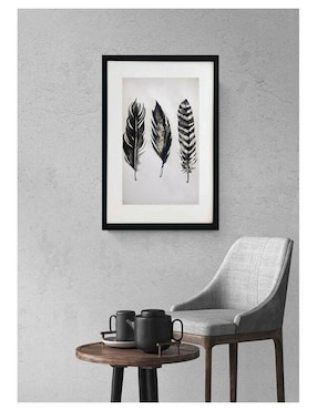 Pintura 3 Feathers técnica acrílico Lune Art Gallery