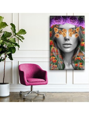 Cuadro decorativo Industria Grafica Ciento 23 Collage mujer flor